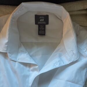 H&M White Dress Shirt Crisp Cotton Formalwear
